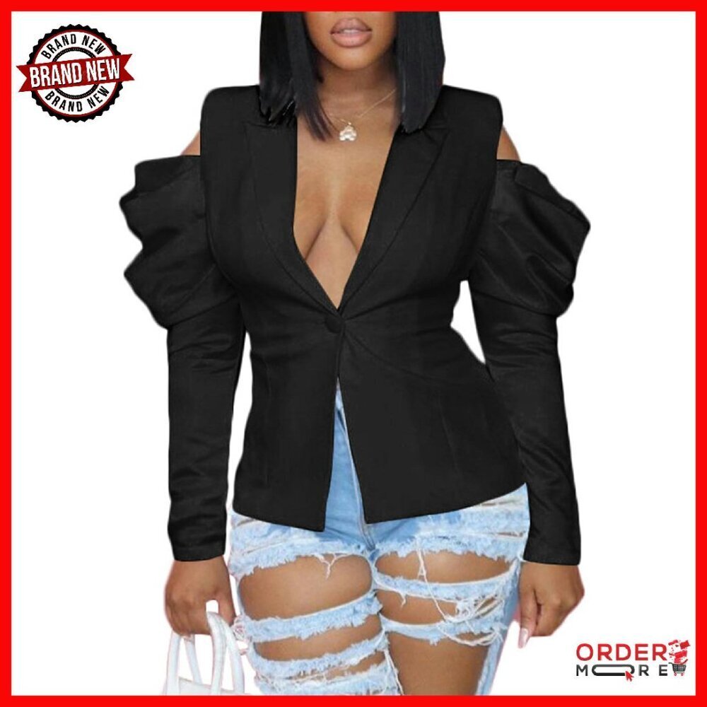 Slim Fit Blazer Wrinkle Resistant Office Wear Long Sleeve Jacket